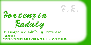 hortenzia raduly business card